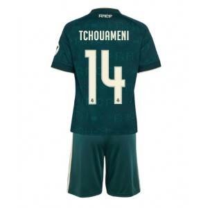 Real Madrid Aurelien Tchouameni #14 Jalkapallovaatteet Lasten Vieraspeliasu 2026-27 Lyhythihainen (+ Lyhyet housut)
